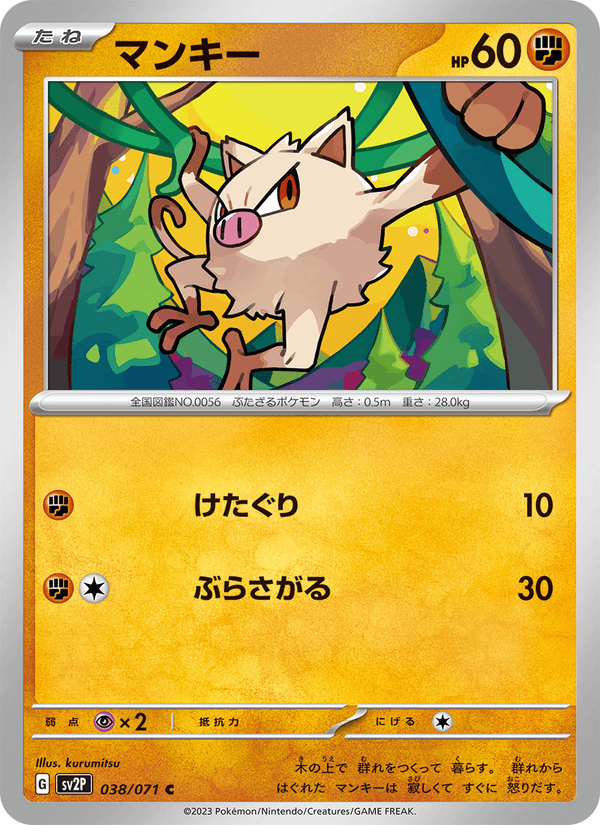 Mankey 38/71 Common card from Snow Hazard