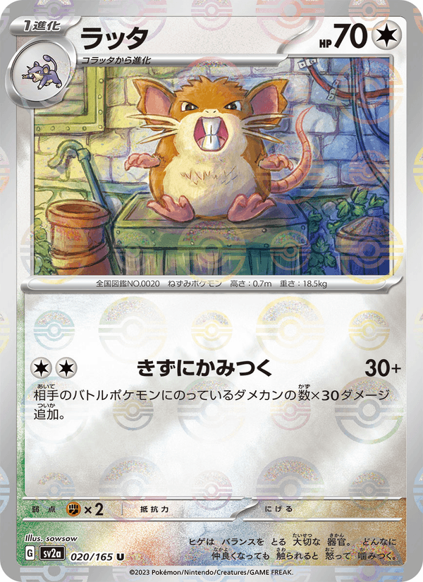 Raticate 20/165 Uncommon card from Pokémon Card 151