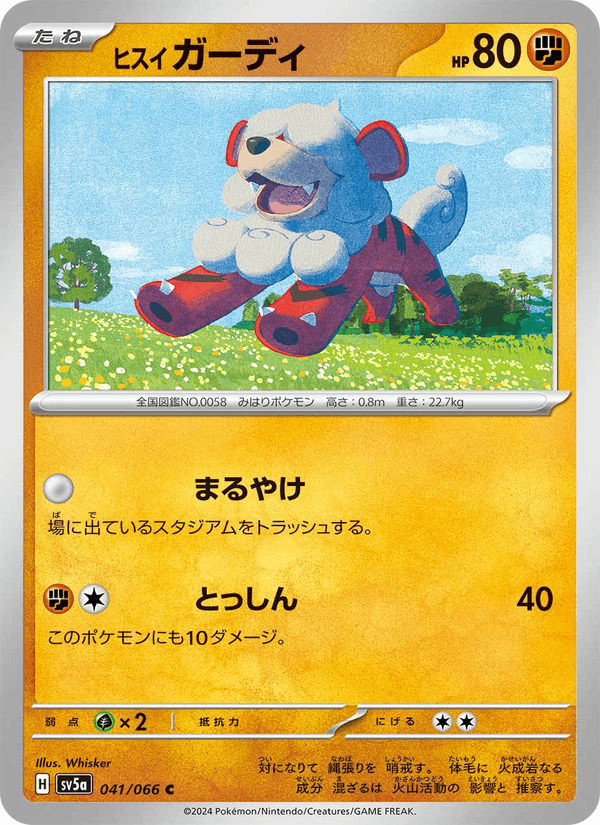 Hisuian Growlithe 41/66 Common card from Crimson Haze