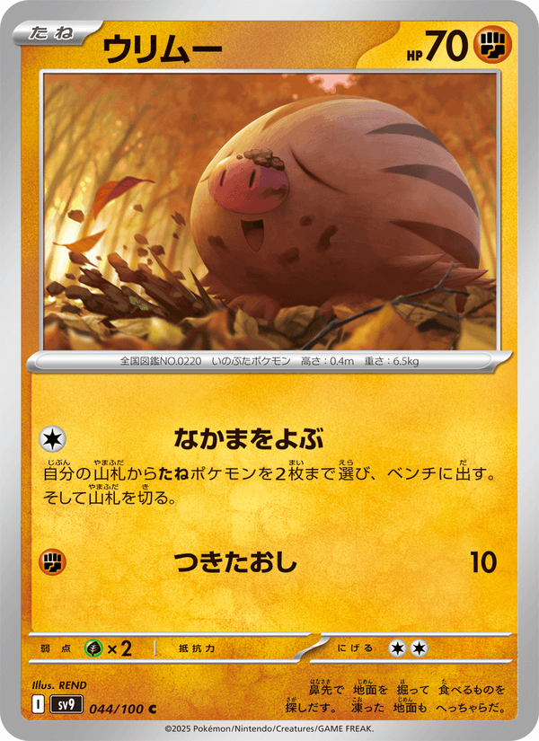 Swinub 44/100 Common card from Battle Partners
