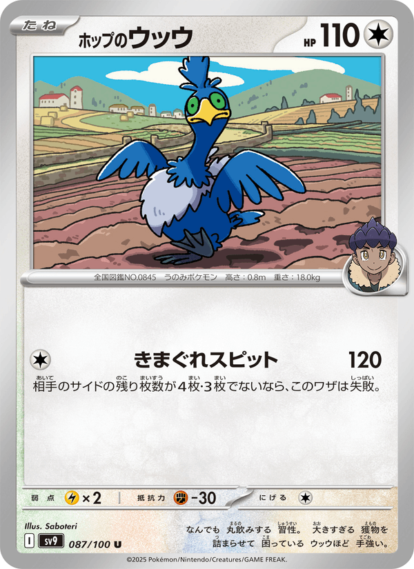 Hop's Cramorant 87/100 Uncommon card from Battle Partners