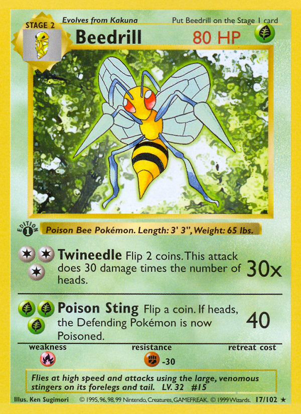 Beedrill 17 Rare card from Base