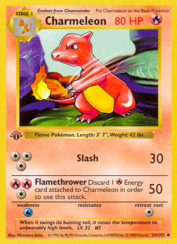 Charmeleon 24 Uncommon card from Base