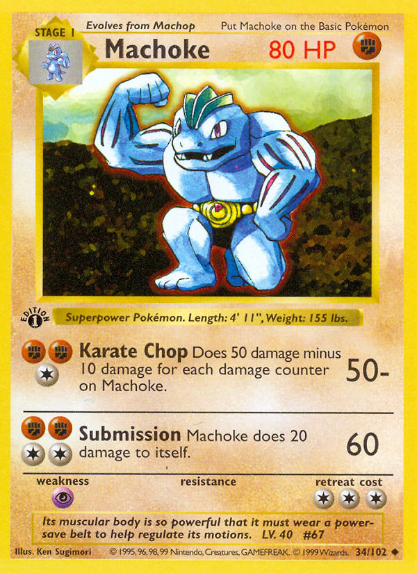 Machoke 34 Uncommon card from Base