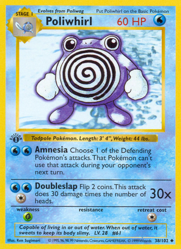 Poliwhirl 38 Uncommon card from Base