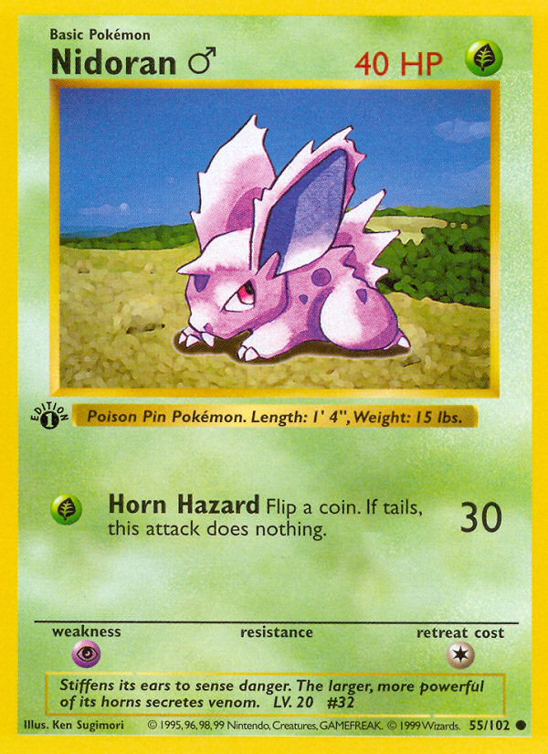 Nidoran ♂ 55 Common card from Base