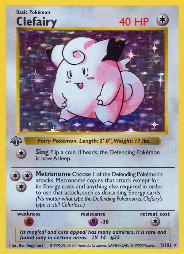 Clefairy 5/102 Rare Holo card from Base