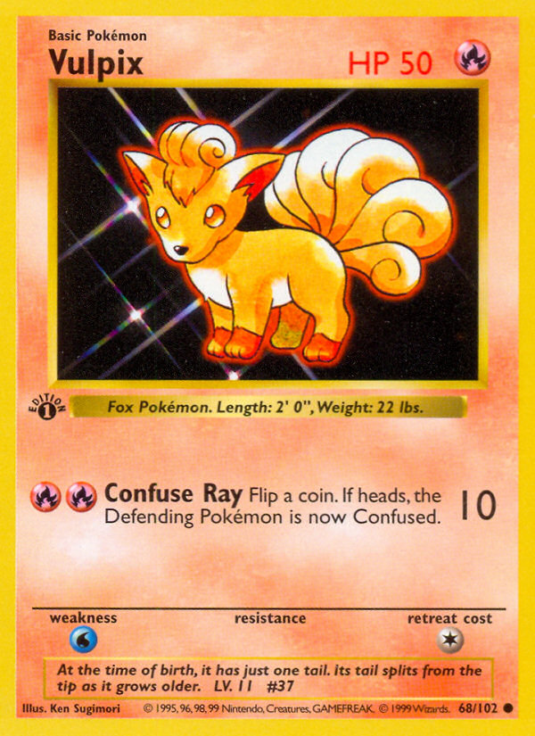Vulpix 68 Common card from Base