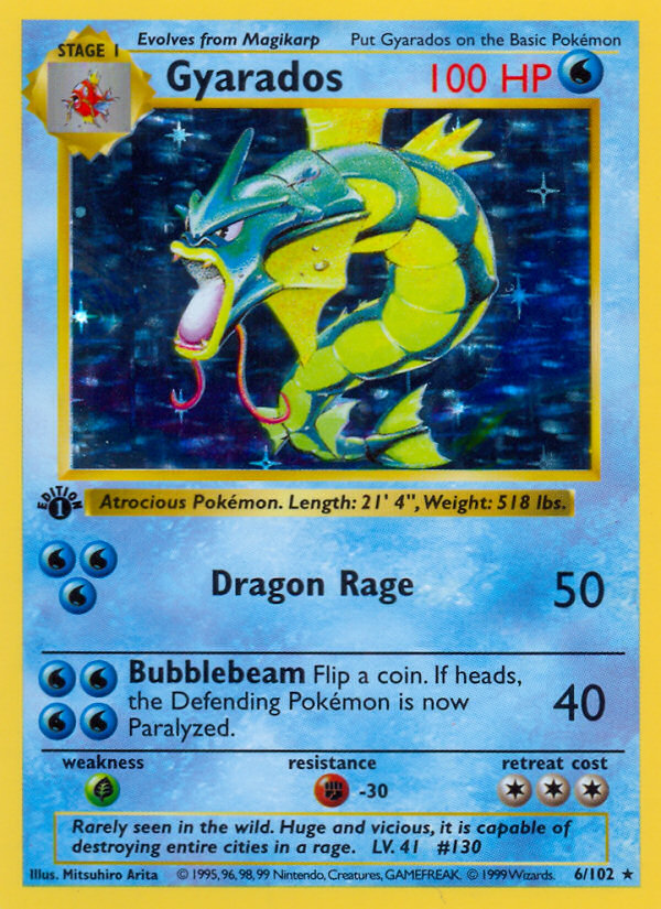 Gyarados 6 Rare Holo card from Base