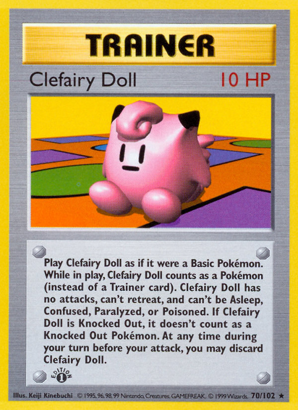 Clefairy Doll 70 Rare card from Base