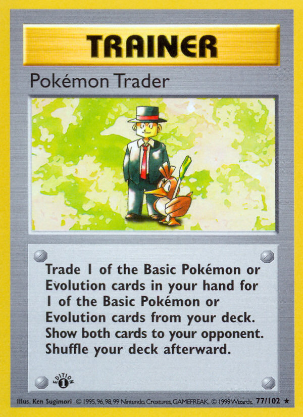 Pokémon Trader 77 Rare card from Base