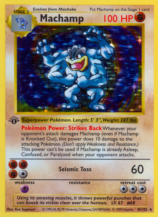 Machamp 8/102 Rare Holo card from Base