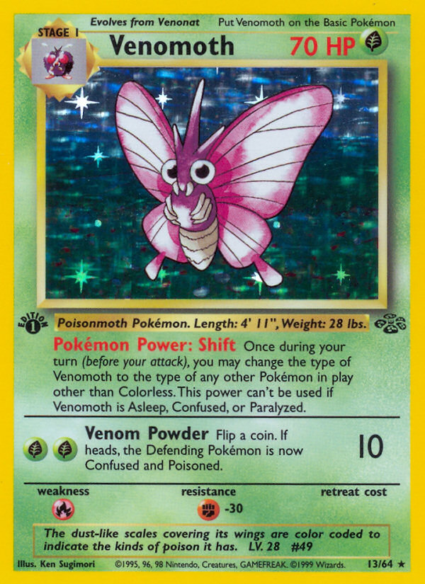 Venomoth 13/64 Rare Holo card from Jungle