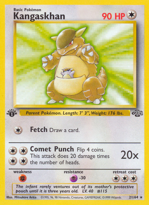 Kangaskhan 21 Rare card from Jungle