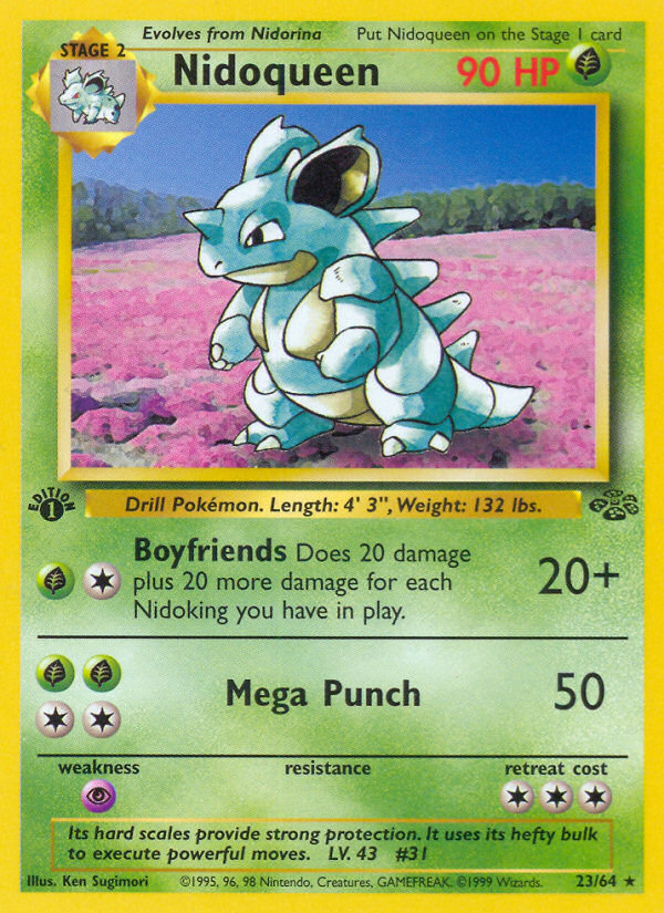 Nidoqueen 23/64 Rare card from Jungle