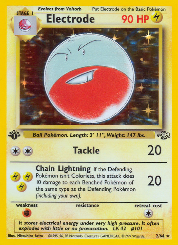 Electrode 2 Rare Holo card from Jungle