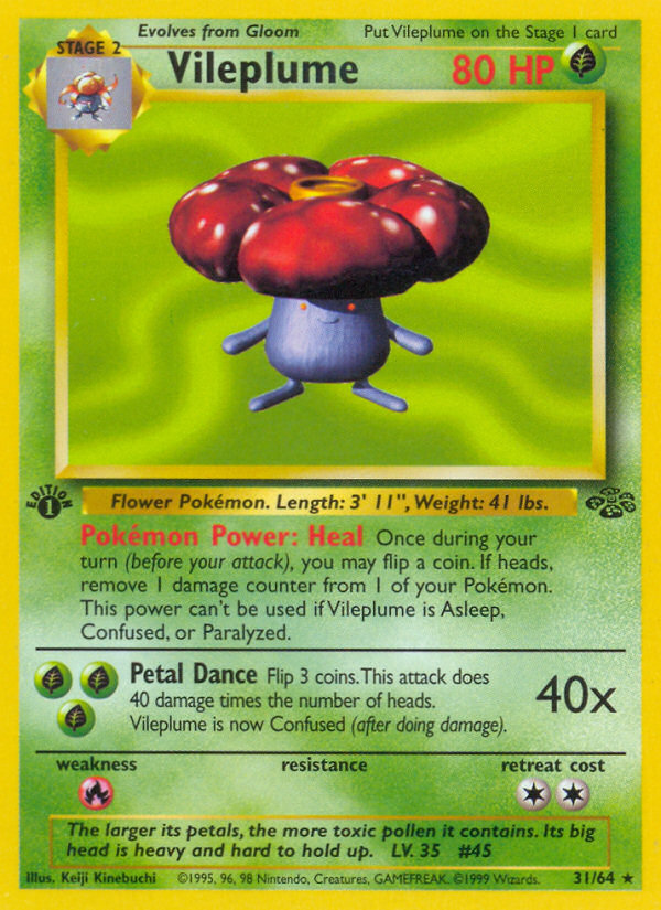 Vileplume 31 Rare card from Jungle