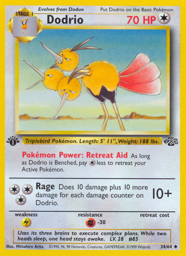 Dodrio 34 Uncommon card from Jungle