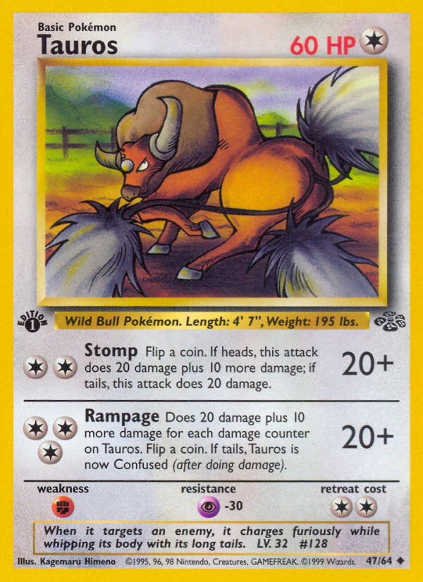 Tauros 47/64 Uncommon card from Jungle