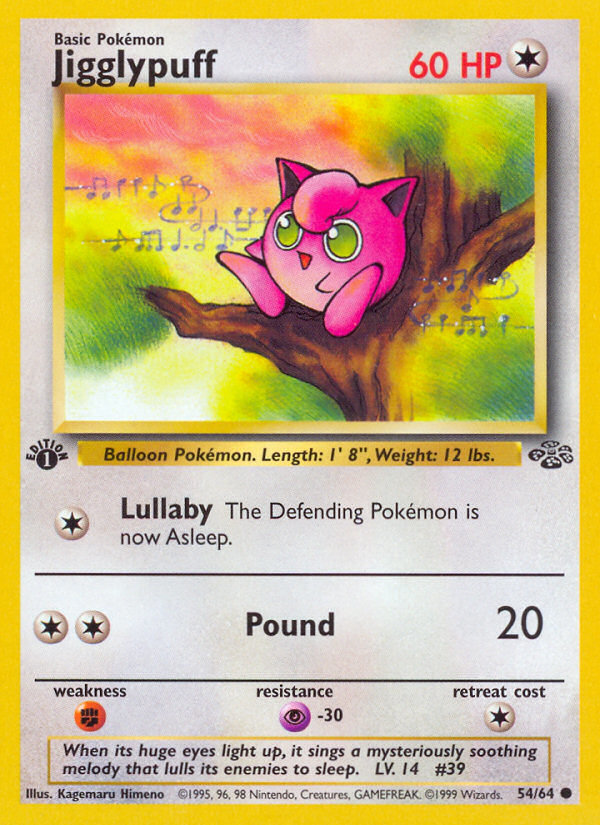 Jigglypuff 54 Common card from Jungle