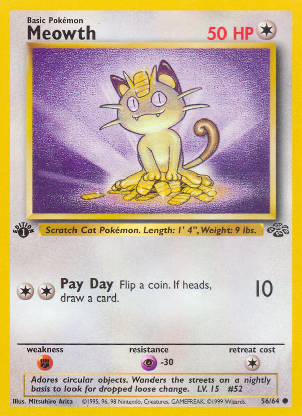 Meowth 56 Common card from Jungle