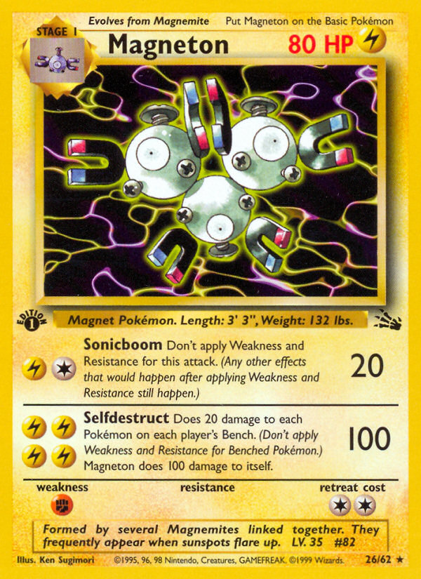 Magneton 26 Rare card from Fossil