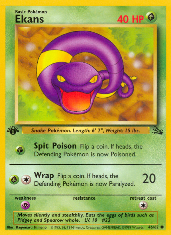 Ekans 46 Common card from Fossil