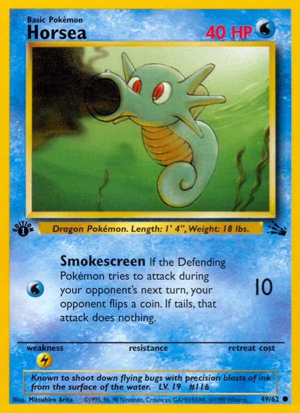 Horsea 49/62 Common card from Fossil