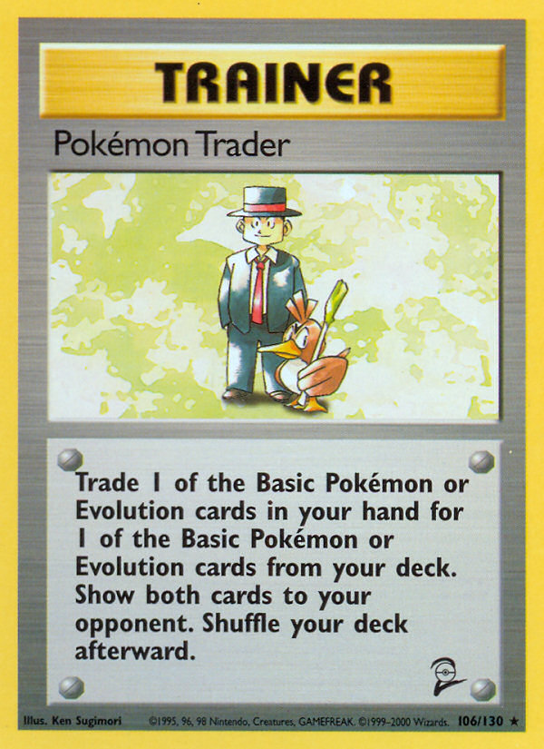 Pokémon Trader 106/130 Rare card from Base Set 2
