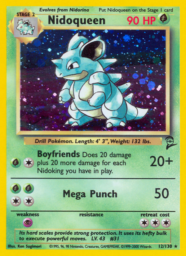 Nidoqueen 12/130 Rare Holo card from Base Set 2