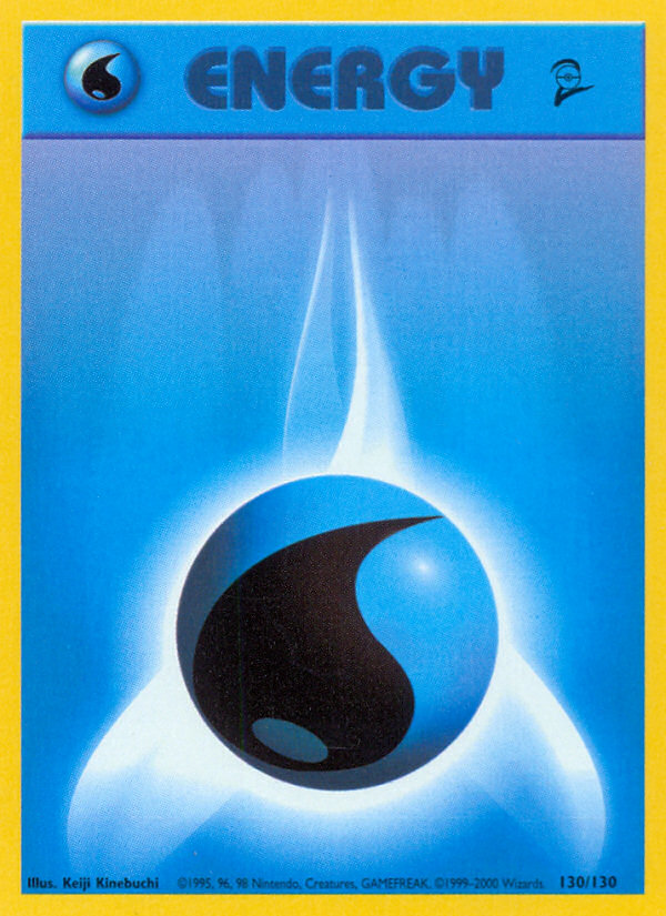 Water Energy 130 Pokemon card from Base Set 2