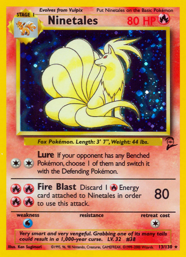 Ninetales 13 Rare Holo card from Base Set 2