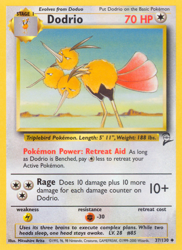 Dodrio 37 Uncommon card from Base Set 2