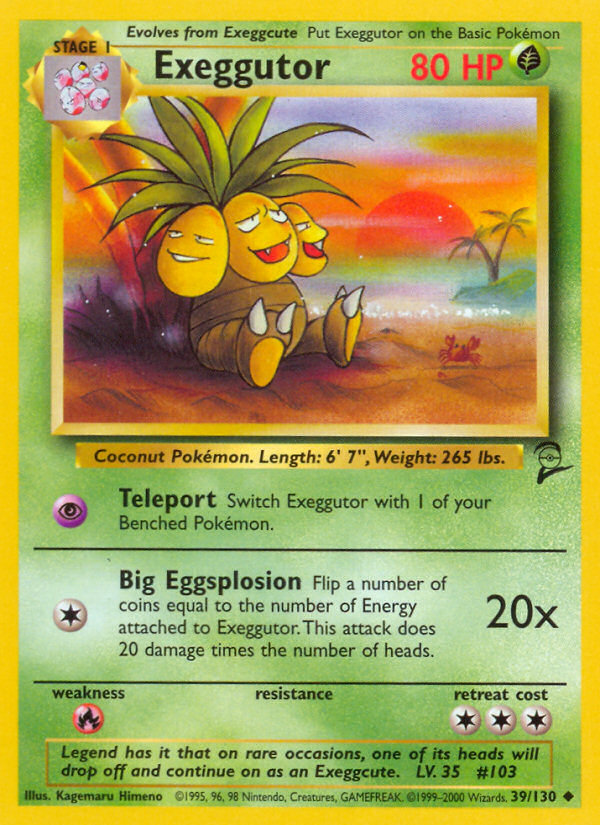 Exeggutor 39/130 Uncommon card from Base Set 2