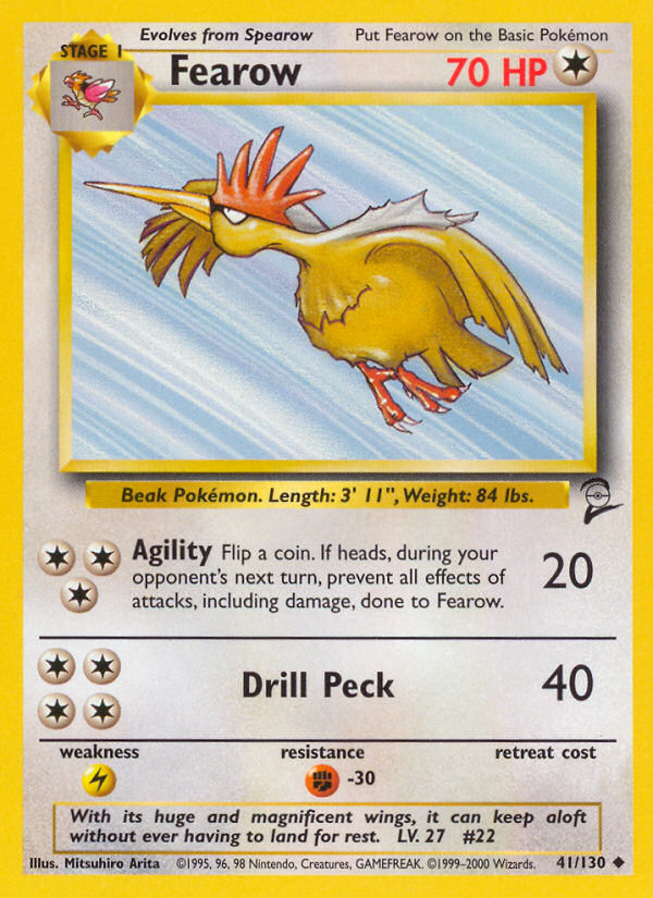 Fearow 41 Uncommon card from Base Set 2