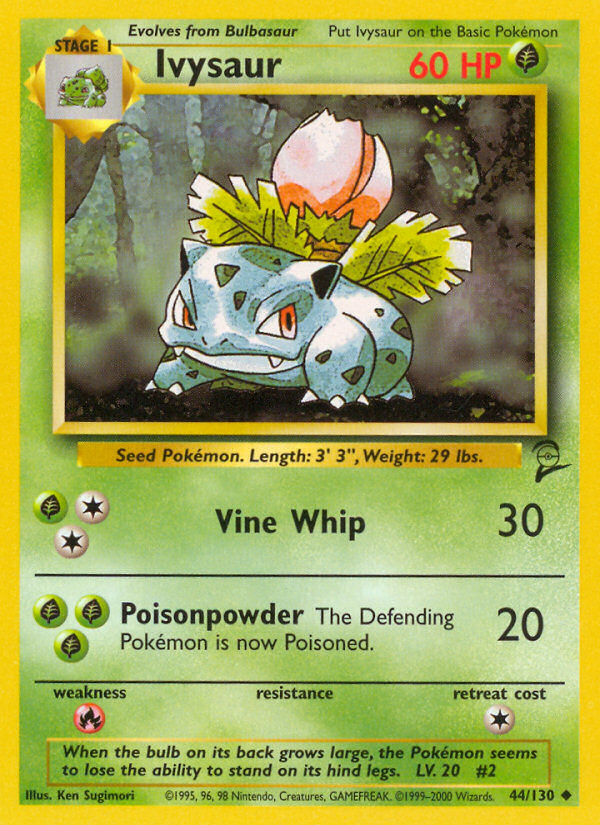 Ivysaur 44 Uncommon card from Base Set 2