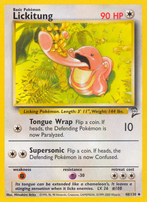 Lickitung 48/130 Uncommon card from Base Set 2