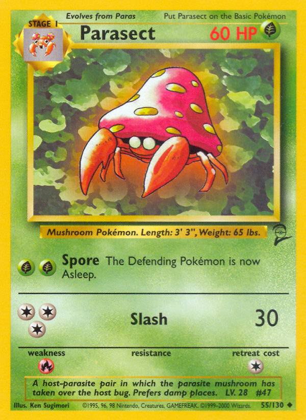 Parasect 55 Uncommon card from Base Set 2