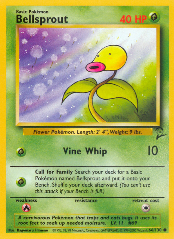 Bellsprout 66/130 Common card from Base Set 2