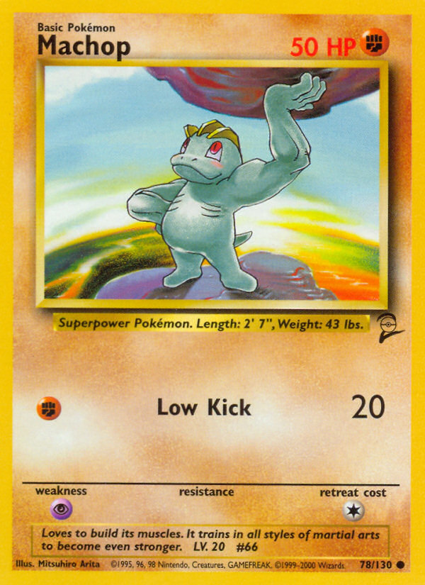 Machop 78 Common card from Base Set 2