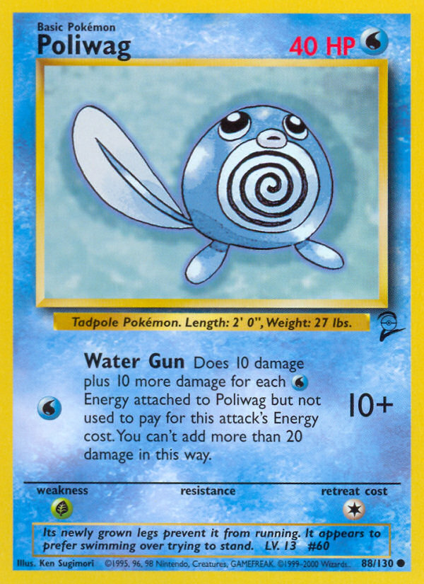 Poliwag 88 Common card from Base Set 2