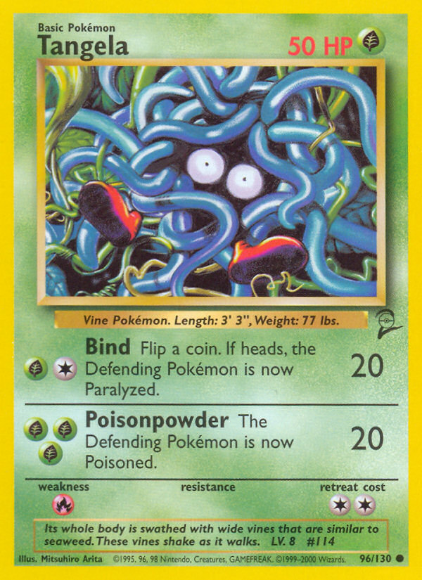 Tangela 96 Common card from Base Set 2