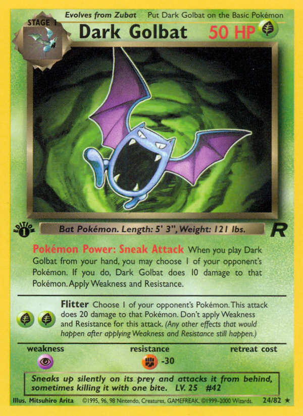 Dark Golbat 24/82 Rare card from Team Rocket