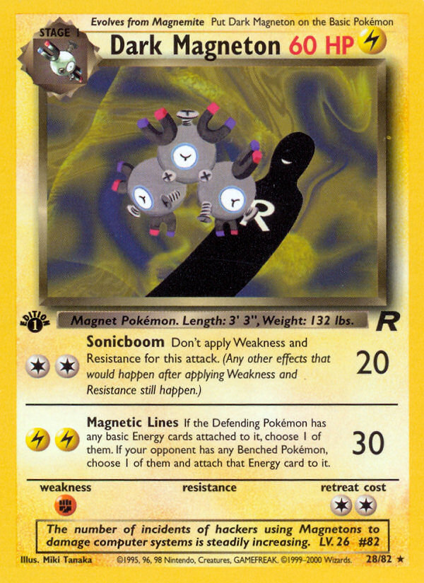 Dark Magneton 28/82 Rare card from Team Rocket