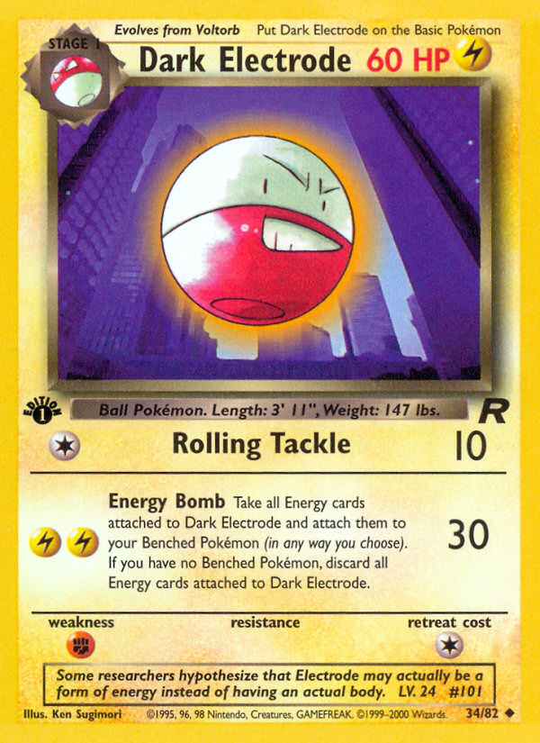 Dark Electrode 34 Uncommon card from Team Rocket