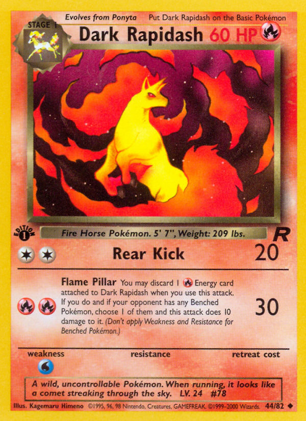 Dark Rapidash 44/82 Uncommon card from Team Rocket