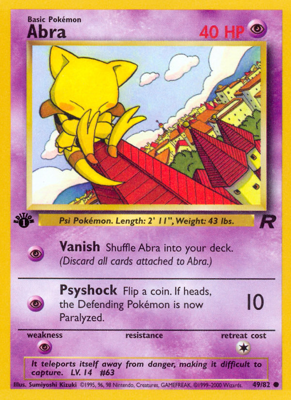 Abra 49/82 Common card from Team Rocket