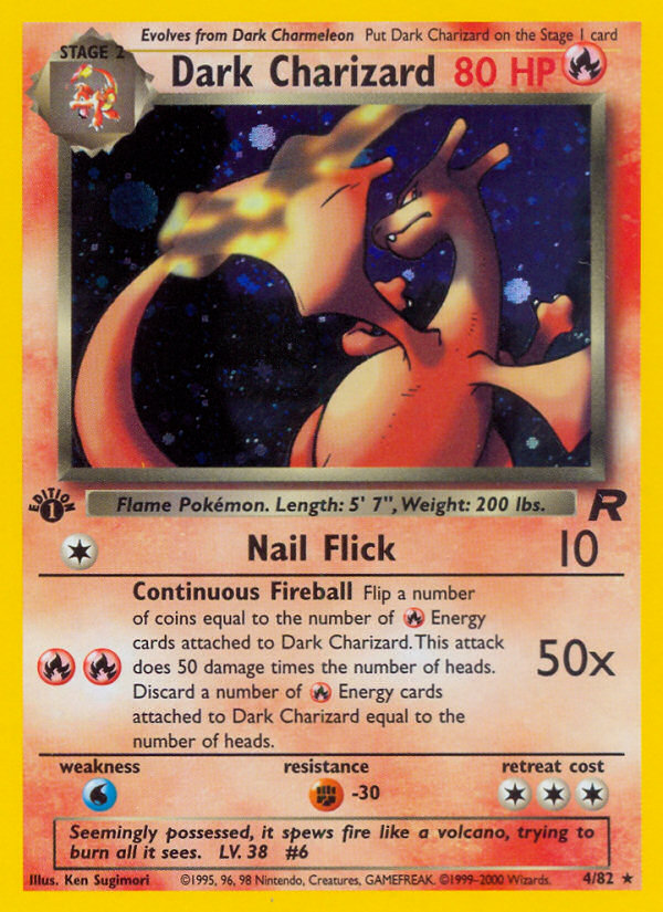 Dark Charizard 4/82 Rare Holo card from Team Rocket