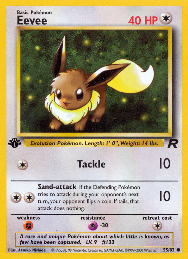 Eevee 55/82 Common card from Team Rocket