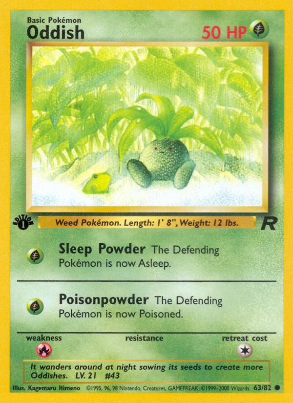 Oddish 63/82 Common card from Team Rocket